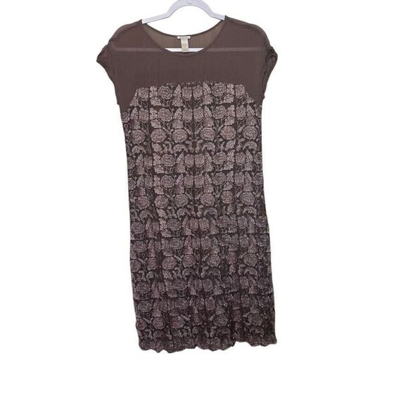 Sundance Embroidered Angelica Dress Shift Knee-length Women's S Taupe Festive - Picture 1 of 5